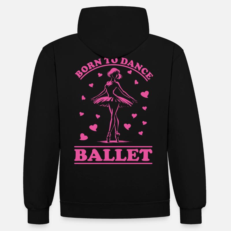 Ballet – Né pour danser - Sweat à capuche contrasté - noir/rouge