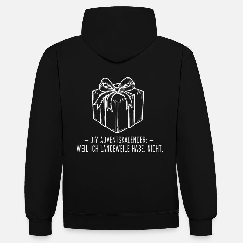 Calendrier de l’Avent DIY - Sweat à capuche contrasté - noir/rouge