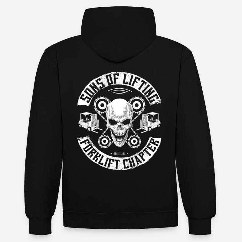 Staplerfahrer/Gabelstapler/Stapler/Lager/Geschenk - Kontrast-Hoodie - Schwarz/Rot