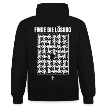 Finde die Lösung - Kontrast-Hoodie - Schwarz/Rot - Hinten - Nico (186cm)