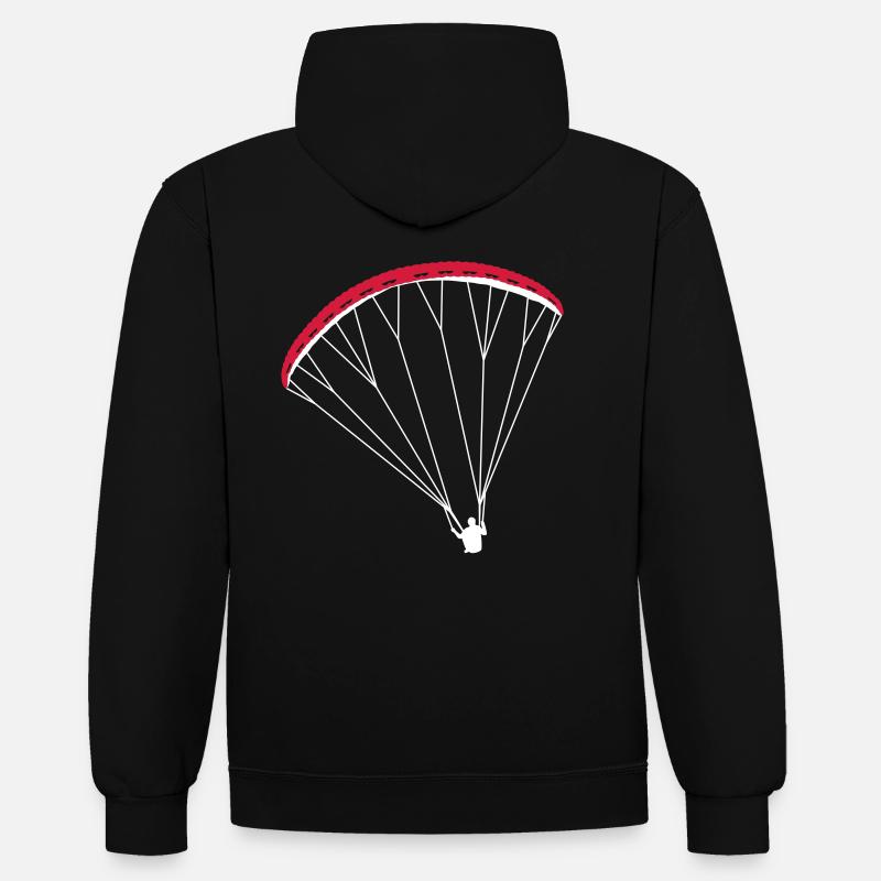 Paragliding - Sweat à capuche contrasté - noir/rouge