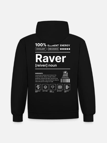 Raver-Lebensstil Weiß - Kontrast-Hoodie - Schwarz/Rot