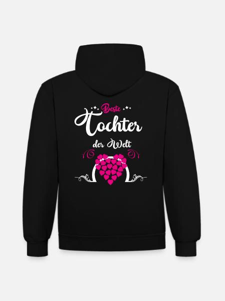 Beste Tochter der Welt - Kontrast-Hoodie - Schwarz/Rot