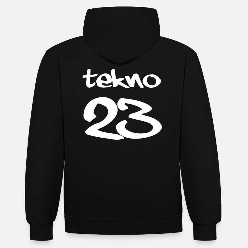 tekno 23 - Sweat à capuche contrasté - noir/rouge