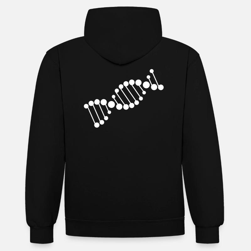 ADN brin symbole chromosome - Sweat à capuche contrasté - noir/rouge
