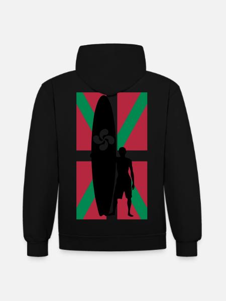 Basque surfer - Contrast hoodie - black/red