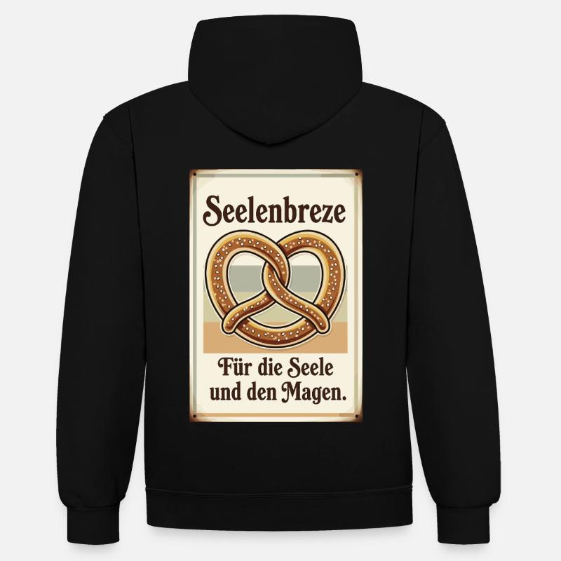 Bretzel à l’âme - Sweat à capuche contrasté - noir/rouge
