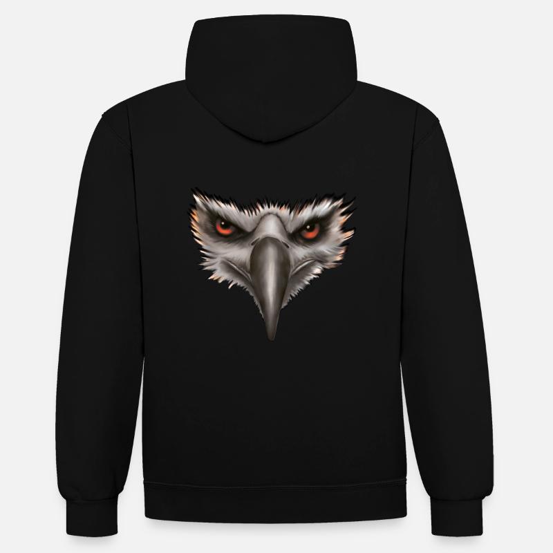 Cadeau Eagle Eagle Head - Sweat à capuche contrasté - noir/rouge