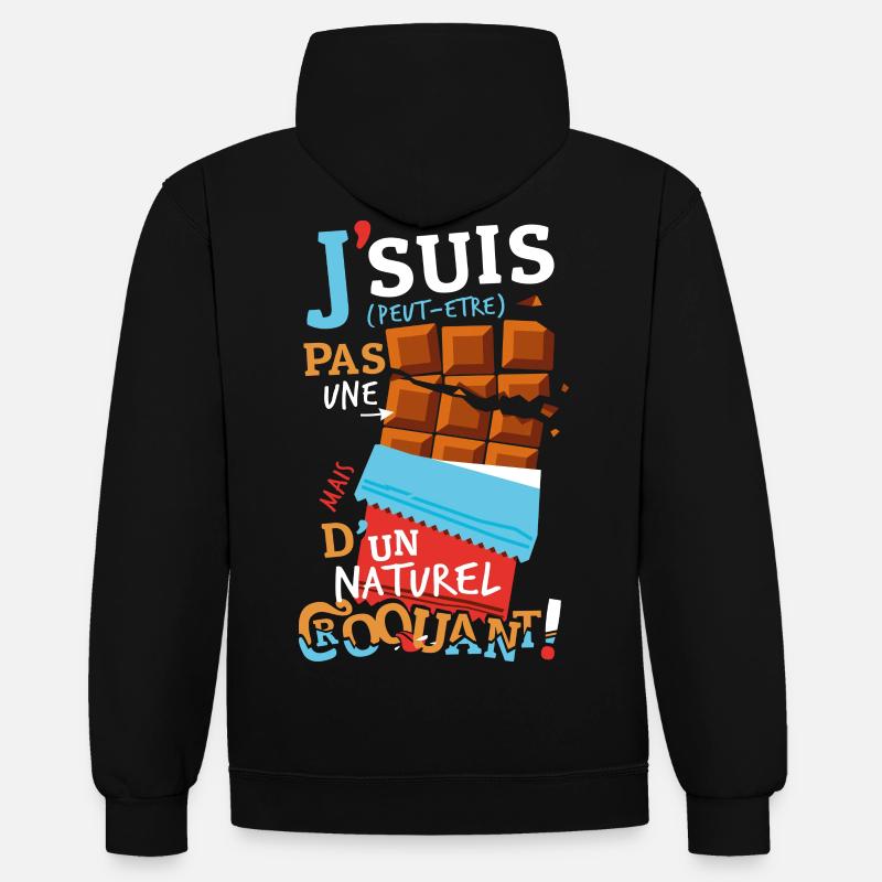 Tablettes de Chocolat - Sweat à capuche contrasté - noir/rouge