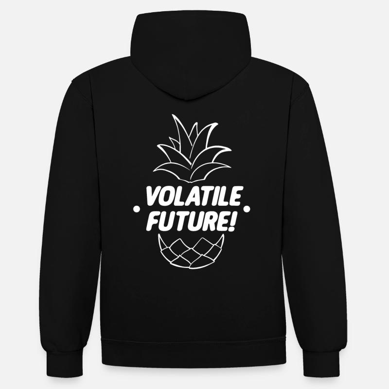VOLATILE FUTURE! White - Sweat à capuche contrasté - noir/rouge