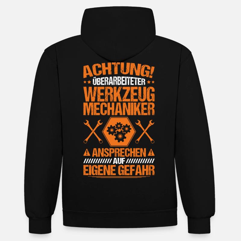 Mécanicien d’outillage cadeau - Sweat à capuche contrasté - noir/rouge
