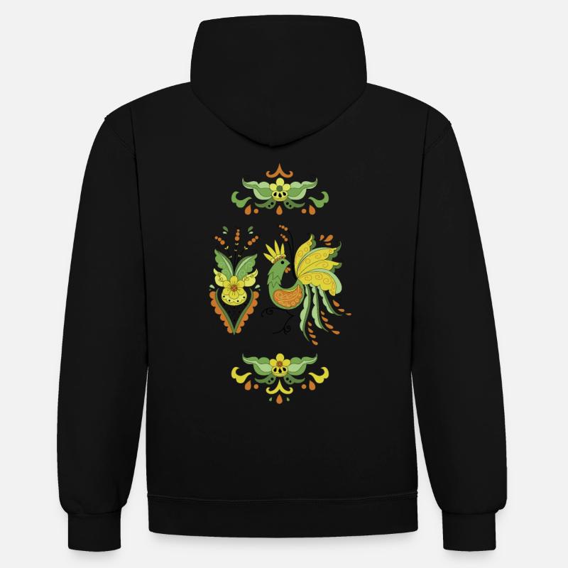 Coq d’Allmoge - Eivor - Sweat à capuche contrasté - noir/rouge