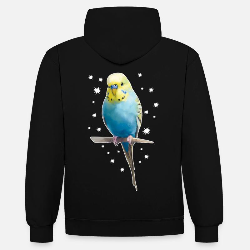 Étoiles de perruche - Sweat à capuche contrasté - noir/rouge