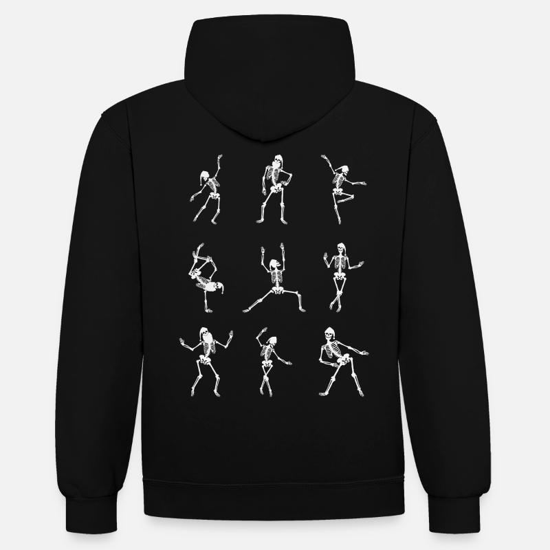 Silhouettes de danse dynamiques - Sweat à capuche contrasté - noir/rouge
