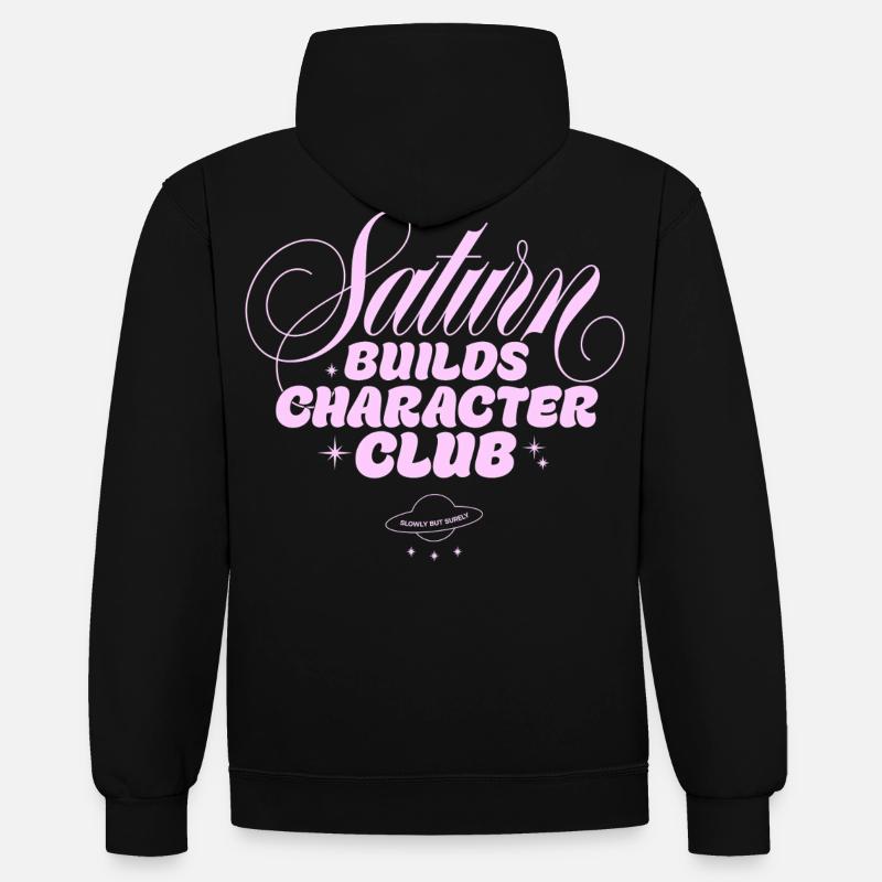 Impression du Saturn Character Club - Sweat à capuche contrasté - noir/rouge