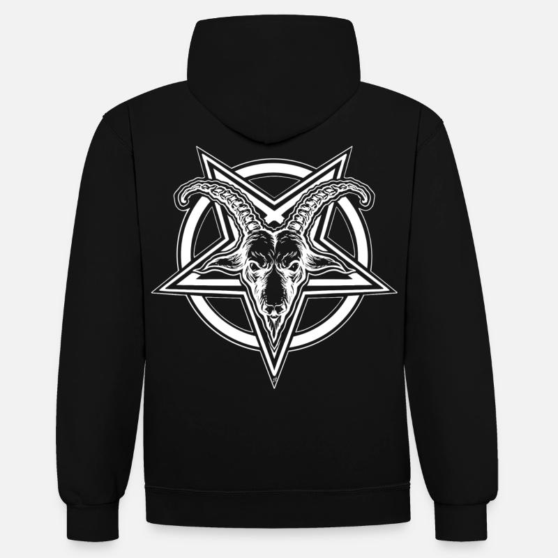Sceau de Baphomet - Sweat à capuche contrasté - noir/rouge