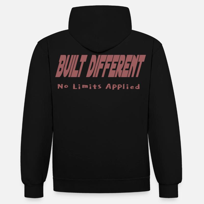 Construit différemment – Aucune limite appliquée - Sweat à capuche contrasté - noir/rouge