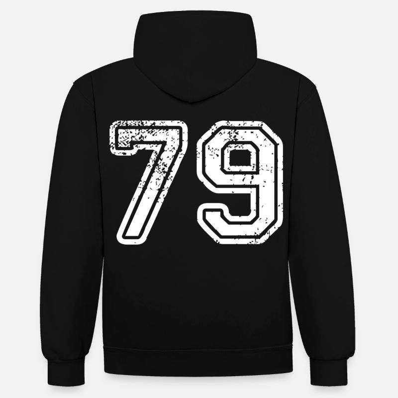 79 - Sweat à capuche contrasté - noir/rouge