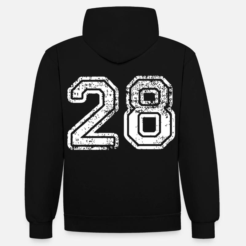 28 - Sweat à capuche contrasté - noir/rouge