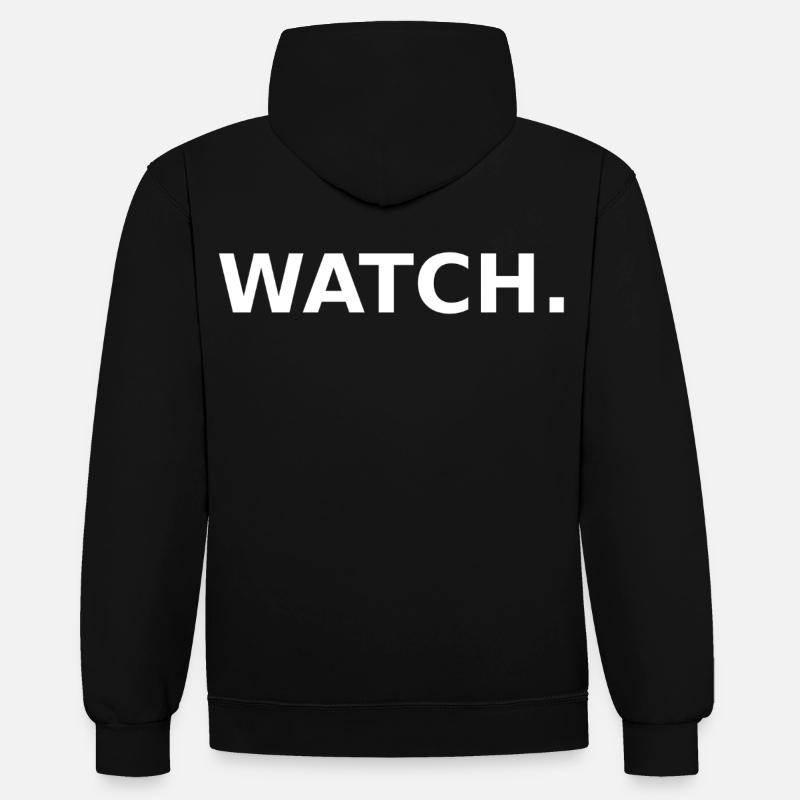 REGARDE. - Sweat à capuche contrasté - noir/rouge