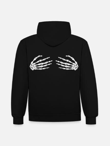 Sexy skelett Hände - Kontrast-Hoodie - Schwarz/Rot