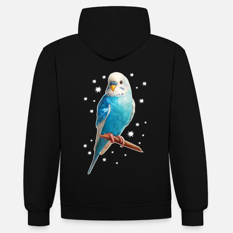Étoiles de perruche - Sweat à capuche contrasté - noir/rouge
