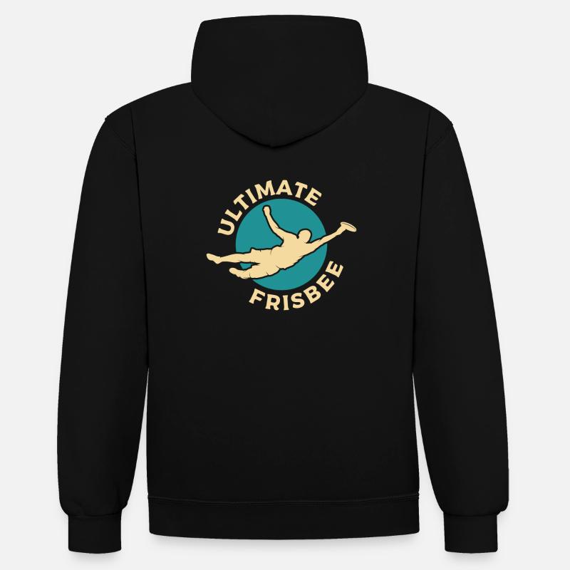 Frisbee Ultimate Catcher - Sweat à capuche contrasté - noir/rouge