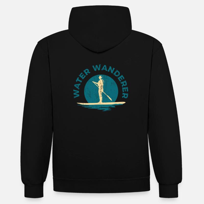 Paddle board eau cadeau - Sweat à capuche contrasté - noir/rouge