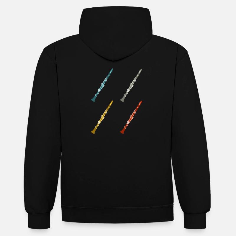 clarinette clarinette - Sweat à capuche contrasté - noir/rouge