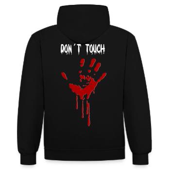 Ne touche pas - Sweat à capuche contrasté - noir/rouge - Dos - Nico (186cm)