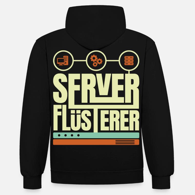 Sysadmin Netzwerk Geschenk - Kontrast-Hoodie - Schwarz/Rot