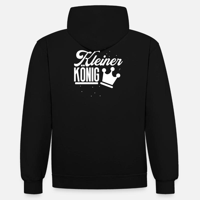 Petit roi enfants bébé Design - Sweat à capuche contrasté - noir/rouge