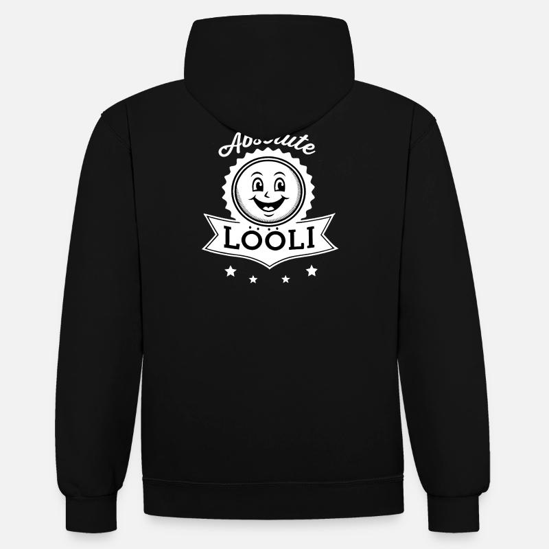 Lööli absolu - Sweat à capuche contrasté - noir/rouge