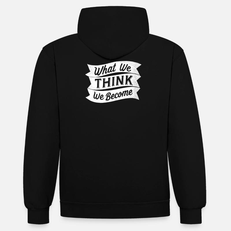 ce que nous pensons devenir - Sweat à capuche contrasté - noir/rouge