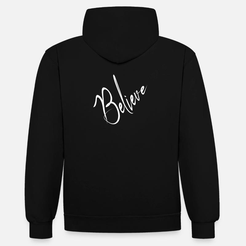 Glauben - Kontrast-Hoodie - Schwarz/Rot
