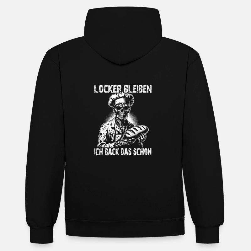 Zombie Bäcker gruseliger Bäcker - Kontrast-Hoodie - Schwarz/Rot