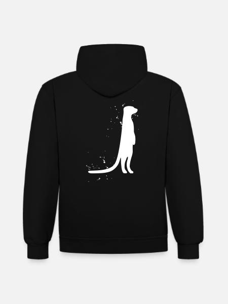 Erdmännchen - Kontrast-Hoodie - Schwarz/Rot