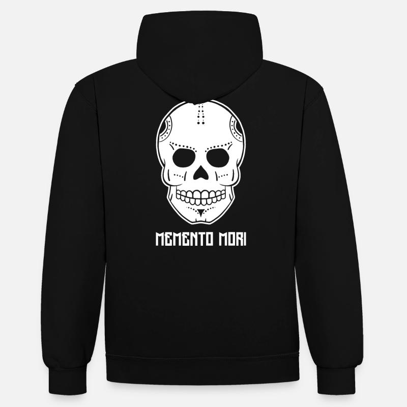 Memento Mori - Sweat à capuche contrasté - noir/rouge