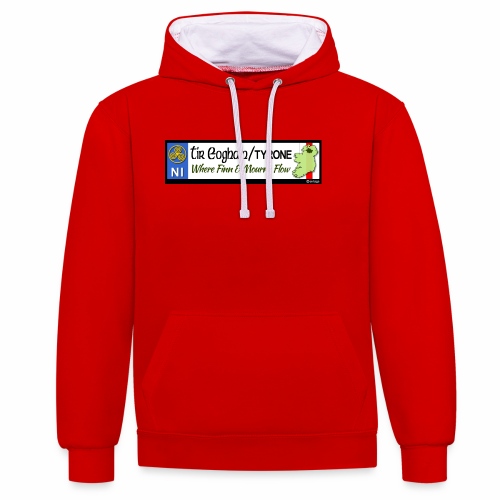 TYRONE, NORTHERN IRELAND licence plate tags decal - Contrast Colour Hoodie