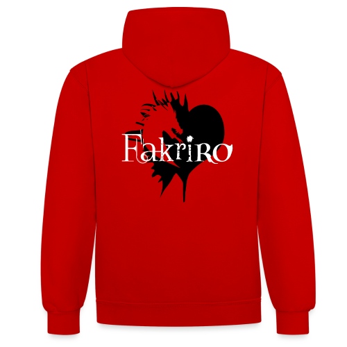 Fakriro Logo sw mit Herz - Kontrast-Hoodie