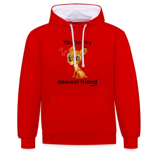 Deerest przyjaciel przez Diamondlight - Bluza z kapturem z kontrastowymi elementami