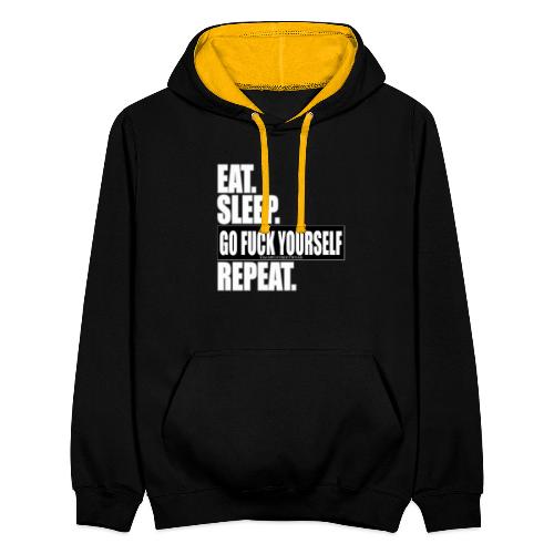 eat sleep ... repeat - Kontrast-Hoodie
