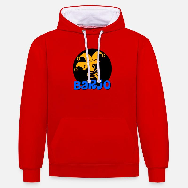Logo Barjo  - Sweat à capuche contrasté - rouge/blanc