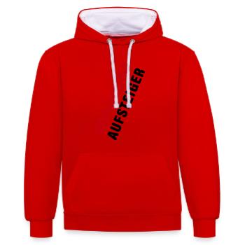 Aufsteiger 2026 Aufstieg - Kontrast-Hoodie - Rot/Weiß - Vorne - Liana (172cm) & Jaron (178cm)