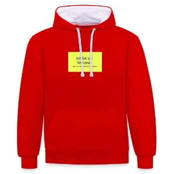 Millionär - Kontrast-Hoodie - Rot/Weiß - Vorne - Liana (172cm) & Jaron (178cm)