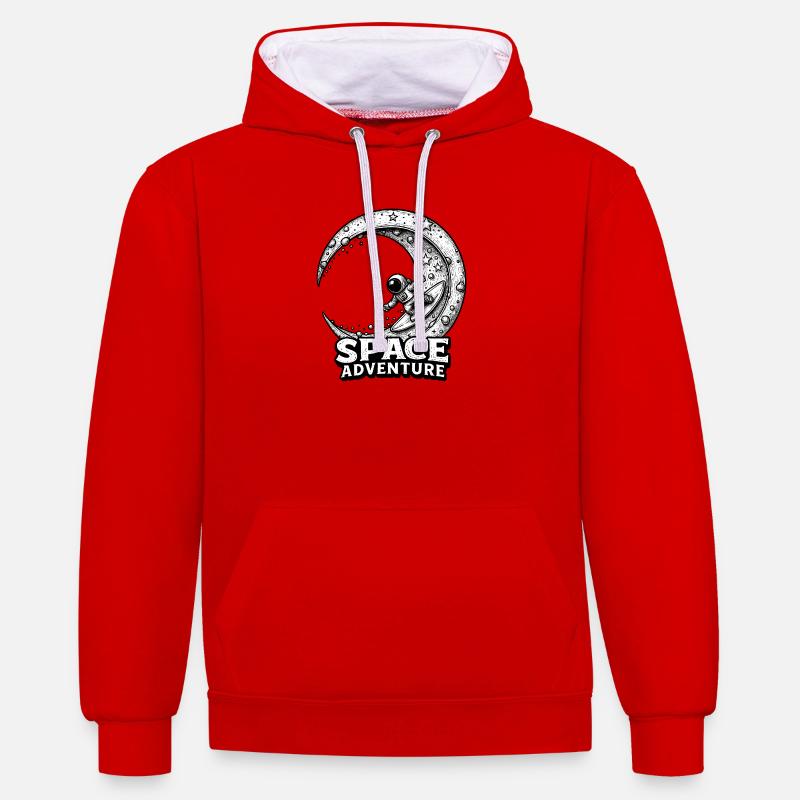 Cosmic Surf – Attraction d’aventure spatiale - Sweat à capuche contrasté - rouge/blanc