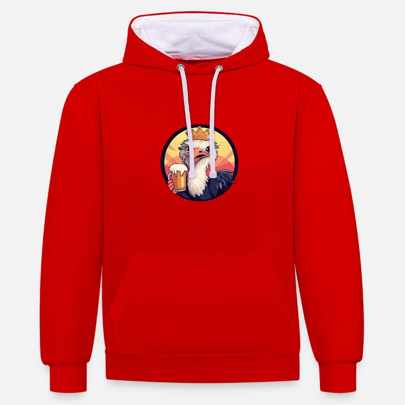 Strauss Beer Comic - Contrast hoodie - red/white