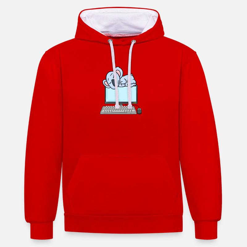 Koala Computer Nerd Programmer Gift - Contrast hoodie - red/white