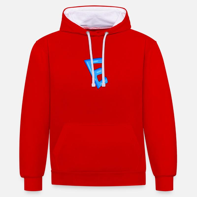Lettre E Point de départ - Sweat à capuche contrasté - rouge/blanc