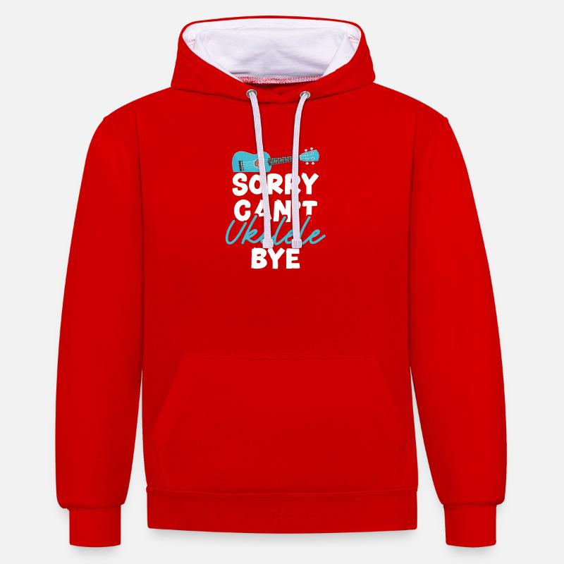 Ukulélé hawaïen ukélé, désolé. Ne. - Sweat à capuche contrasté - rouge/blanc